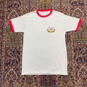VTG 70s 80s Smirnoff Vodka Drink Specialist Ringer T-Shirt White Red Large USA